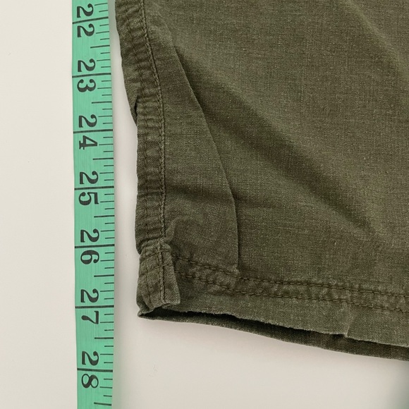SMART SET Linen Blend Olive Green Capri Pants ~ Size 12 - Picture 11 of 16